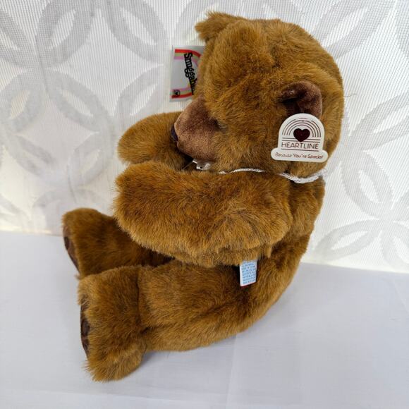 Vtg Heartline Teddy Bear Plush Because You Are Special 1987 Crochet Collar 13” - Picture 6 of 11